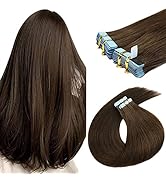 20 inch Tape in Human Hair Extensions Invisible Straight Tape Hair Extensions for Women 20 Pcs/50...