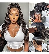 360 Body Wave Lace Front Wigs Human Hair Full Lace Wigs Human Hair Pre Plucked with Baby Hair Nat...