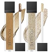 FOCALLURE 2PCS Liquid Glitter Eyeshadow,Metallic Shimmer Eye Shadow,Long Lasting Waterproof Eye M...