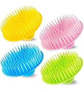 YEALIFE 4Pack Hair Scalp Exfoliator Brush Dandruff Cleaning Brush, Flexible Scalp Massager Brush,...