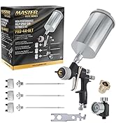 Master Elite High Performance PRO-44 Series HVLP Spray Gun Ultimate Kit with 4 Fluid Tip Sets 1.3...