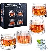Duoffanny Whiskey Glasses Set of 4 Styles, Bourbon Glass Old Fashioned 5 oz Rocks Glasses for Sco...