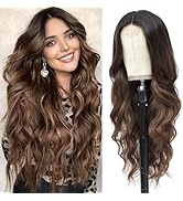 Long Ombre Brown Wig for Women Long Brown Hair Wigs Synthetic Hair Replacement Wig Heat Resistant...