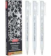 PANDAFLY White Gel Pens, 1mm Fine Point Opaque Archival Ink Pen for Journaling, Art, or Drawing -...