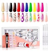 Gellen Liner Gel Nail Polish Set, 12 Colors Gel Nail Art Polish 10ml Nail Polish Gel Art Liners S...