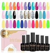 Arte Clavo 20 Pcs Christmas Rainbow Bright Neon Holiday Color 5ML White Orange Yellow Gel Polish ...