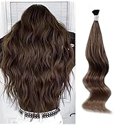 ABH AmazingBeauty Hair Silky Straight I-Tip Hair Extensions Human Hair Color 4 Chocolate Brown Re...