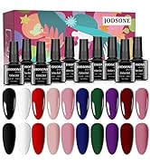 JODSONE Gel Nail Polish Starter Kit 10 Colors Black White Pink Green Soak off Gel Polish Suitable...