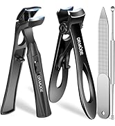 Toenail Clippers for Thick Nails for Seniors, Angled Head Large Toe Nail Clippers with Catcher, H...