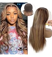 Honey Blonde Highlight 13x6 Lace Front Wig Human Hair Free Part Ombre 4/27 HD Transparent Straigh...