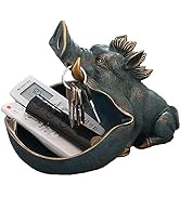 CUZOKOLA Unique Wild Boar Staute Key Bowl for Entryway Table,Cute Animal Candy Dish for Office De...