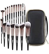 Makeup Brushes, 18 Pcs Professional Premium Synthetic Makeup Brush Set with Case, Foundation Kabu...