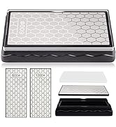 Double-Sided Diamond Sharpening Stone, Kalolary Knife Sharpener Stone Whetstone Honeycomb Surface...