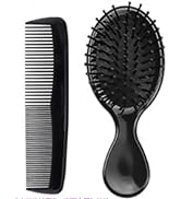 30 pcs Mini Hair Brush Black Bulk Hair Brush and Combs Set, Travel Detangling Brush Soft Bristles...
