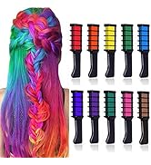 Kalolary 10 Color Temporary Hair Color Chalk Comb Set, Washable Hair Chalk for Girls Kids Gifts o...