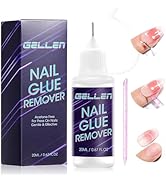 Gellen Nail Glue Remover, 0.68 Fl.oz Non Acetone Press On Nail Remover, 10s Fast Gentle Removal f...