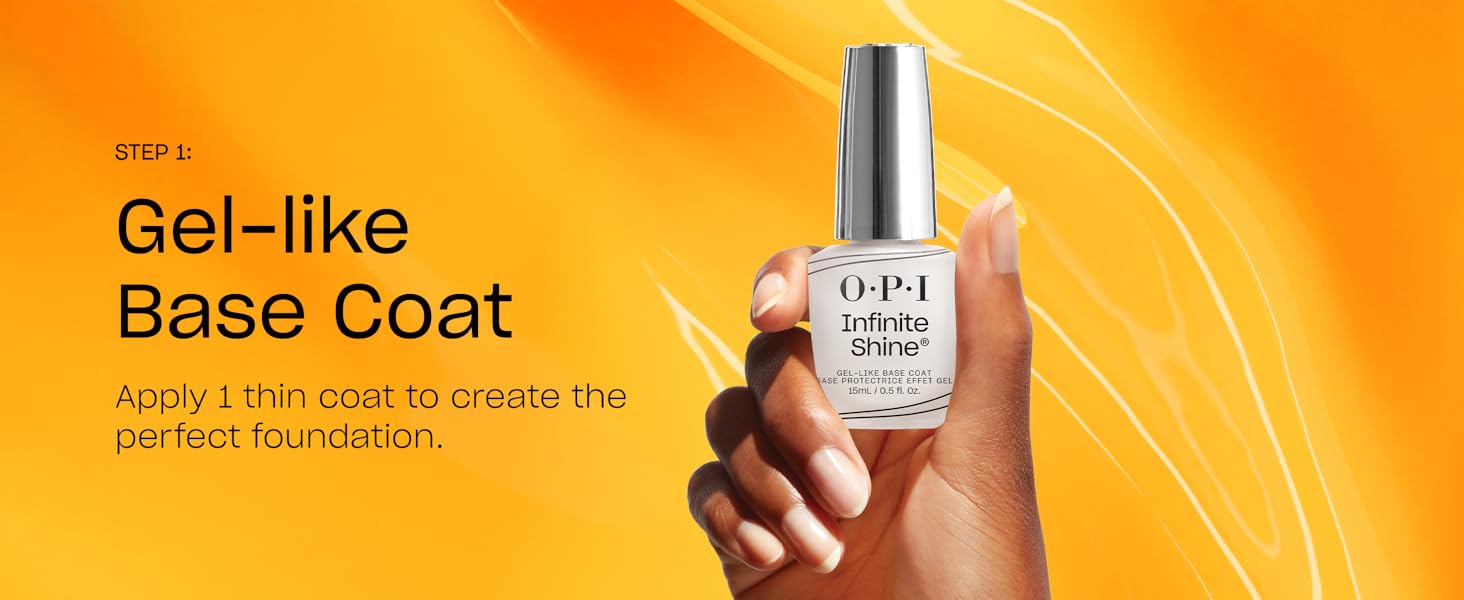 OPI Infinite Shine Long Lasting Nail Polish Gel-Like Base Coat Foundation 3-Step System