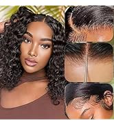 13x4 Full Frontal HD Lace Frontal Bob Wig, 180% Density Deep Wave Ultra-thin HD Lace Front Bob Wi...