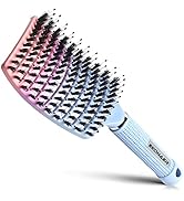 EKONAER Detangling Brush Boar Bristles Hair Brush for Adult & Kids Wet or Dry Hair,Curved and Ven...