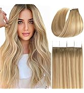 Anrosa Tape in Human Hair 14 Inch Balayage Seamless Tape On Hair Skin Weft Hair Extensions Color ...