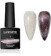 Lawnite Universal Rainbow Cat Eye Gel Nail Polish Holographic Silver Glitter Magnetic Gel Nail Po...
