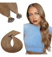 TESSHAIR 16 Inch Nano Bead Hair Extensions Human Hair, Nano Ring Hair Extension 100% Real Human H...