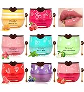 8 PCS Bee Lip Balm Honey Pot - Strawberry, Watermelon, Apple Lime, Cherry, Mint, Grapes & Peach F...