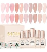SHOYUM Jelly Pink Gel Nail Polish Set of 10 Colors Nude Gel Polish Kit UV LED Soak Off Nail Polis...