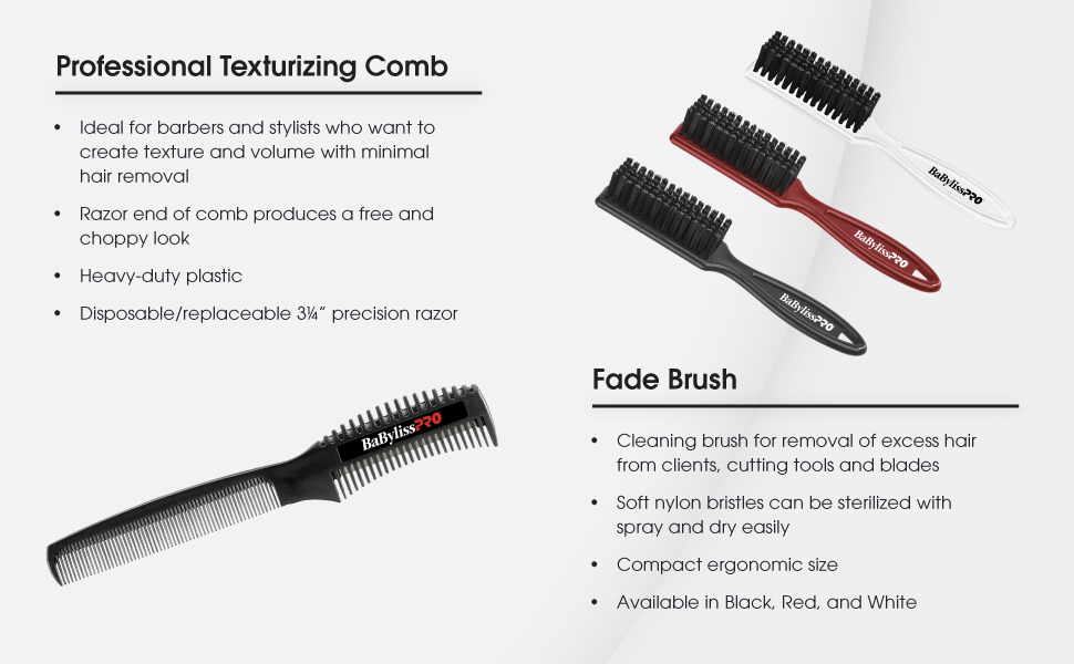 Texturizing Comb and Fade Brushes