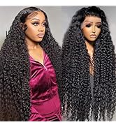 FIONAT 32 Inch 13x6 HD Lace Front Wigs Human Hair 180% Density Deep Wave Lace Front Wig Human Hai...