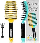 Detangling Brush 2 Pack, HIPPIH Boar Bristle Hair Brush for Women, Men & Kids’ Wet or Dry Hair, M...