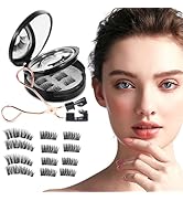 Magnetic Eyelashes, 6 Pairs Reusable Without Eyeliner Magnetic Lashes Natural Look, Upgraded Dual...