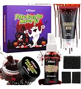 Afflano Fake Blood Halloween Makeup Kit 6 Pcs, Fake Blood Spray Splatter+ Coagulated Blood Gel+ S...