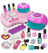 Amagoing Nail Polish Kit for Girl Ages 6-12, Kids Nail Art Salon Set with Nail Dryer, Peelable Gl...