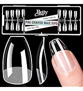 Soft Gel Nail Tips - BettyCora Short Gel x Nails Coffin Tips Pre Shaped for Acrylic Nail Extensio...