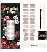 ruyeefam Nail Polish Strips - 22 Pcs Salon Quality Gel Nail Stickers - Long Lasting Wraps (Dusty ...
