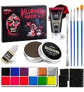 Special Effects FX Halloween Makeup Set,Afflano Nose & Scar Wax 60g+Coagulated Blood+Stipple Spon...