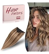 TESSHAIR Remy Hair Extensions Clip in Human Hair 14 Inch Clip in Extensions Real Human Hair Strai...