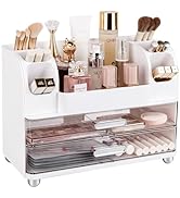 Anyoifax Makeup Organizer Countertop with Large Drawers, Vanity Organizer with Brush Holder, Skin...