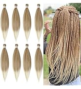 jiefeng 8 Bundles Pre stretched Braiding Hair Extensions for Women 26 Inches Yaki Texture Profess...