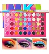 imakeupnow 45 Shades Eye Shadow Makeup Palette Set Colorful Bright, High Pigmented Eyeshadow Pall...