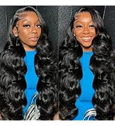 Yilike 13x6 HD Lace Front Wigs Human Hair Pre Plucked 180% Density Body Wave Closure Wigs Human H...
