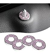 Sodcay 4 Pack Bling Car Inner Door Lock Covers, Rhinestones Pull Rod Bolt Decoration Stickers, Bl...