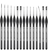 PANDAFLY Detail Paint Brushes Set, 15pcs Miniature Brushes for Fine Detailing & Art Painting - Ac...