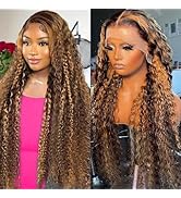 htsly13x6 Highlight Lace Front Wigs Human Hair Ombre Honey Blonde Lace Front Wig Human Hair Water...