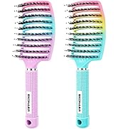 2 Pack Detangling Brush Getting Knots Out without Pain Adds Shine and Makes Hair Smooth,Detangler...