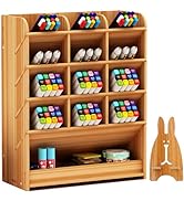 ShellKingdom Wooden Desk Organizer, Desktop Stationery Holder for Pen Pencil Markers, Makeup Brus...