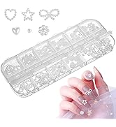 Beaupretty 1 Box Mixed Shapes Nail Art Pearls Slices 3D Heart Star Shaped Nail Decals Slice Pearl...
