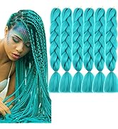 jiefeng 6 PCS/Lot Braiding Hair Extensions for Women 24 Inch High Temperature Synthetic Ombre Jum...