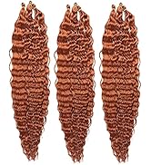30 Inch Ocean Wave Crochet Hair Extensions for Women 3 Packs/Lot Deep Ripple Crochet Twist Braidi...